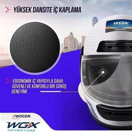 WGX Karbon Kask Beyaz Full Face - M
