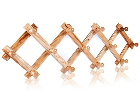 Ahşap Duvar Askısı - 13 Topuzlu Nostaljik Akordiyon Askı  |  ID4439 