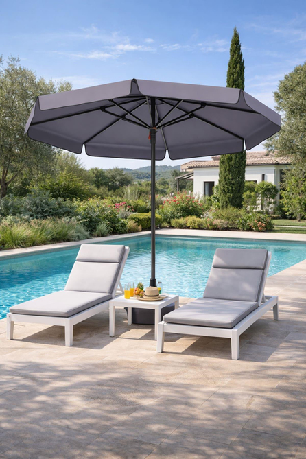 Alezy 317-S Antrasit Polyester Mega Mini Şemsiye Tente 2.25 Metre Çap (50 Litre Bidonlu) | ID5610