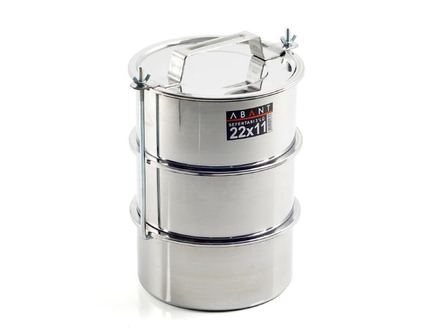 Alezy Çelik 3'lü Sefertası Yemek Taşıma Kabı - 22x11cm | ID2381