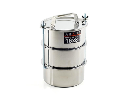 Alezy Çelik 3'lü Sefertası Yemek Taşıma Kabı - 16x8cm | ID2378