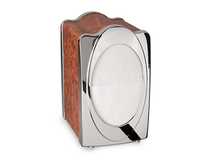Flosoft 152 Masaüstü Peçetelik Ahşap Krom Kaplama Dikey | ID3171