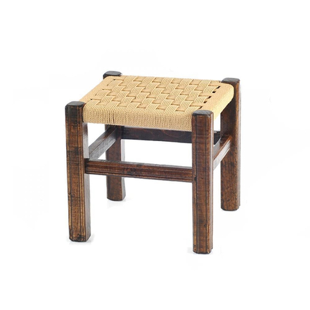 Hasır İpli Ahşap Büyük Tabure 40cm | ID4060