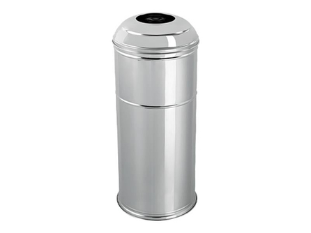 Krom Bombe Kapak Çöp Kovası 67x28cm | ID3505