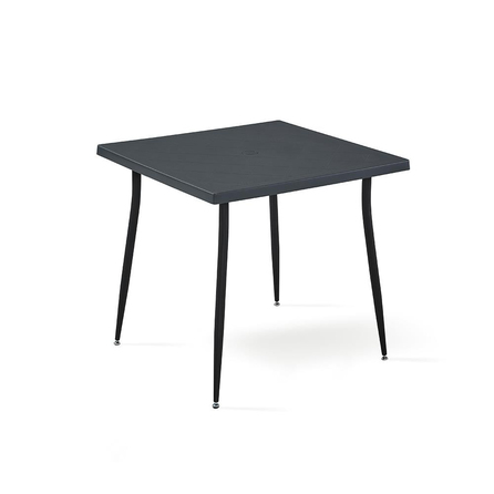 Novussi Carmen 80x80 Siyah Ayaklı Masa - Antrasit | ID6339