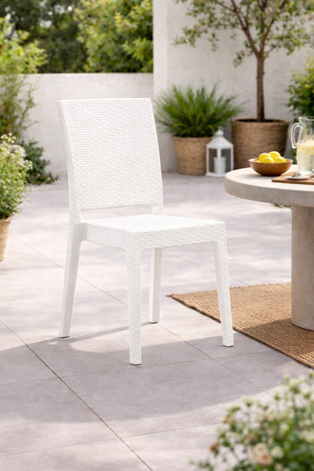 Novussi R007 Nice Rattan Sandalye Beyaz | ID1214