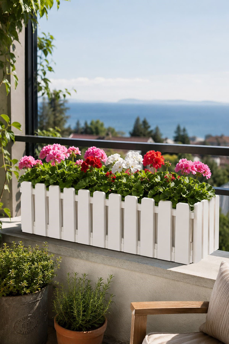 Poliwork AC-B80 Akasya Çit Görünümlü Dekoratif Balkon Saksı 15 Litre 79 cm | ID5742