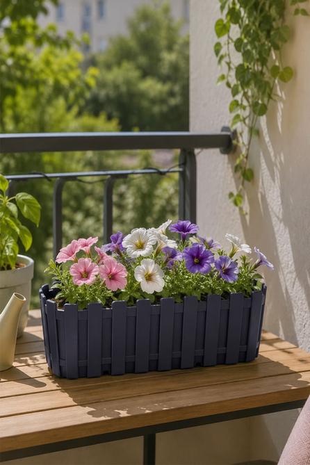 Poliwork B40 Akasya Balkon Saksı 5,5 Litre 40 cm | ID5734