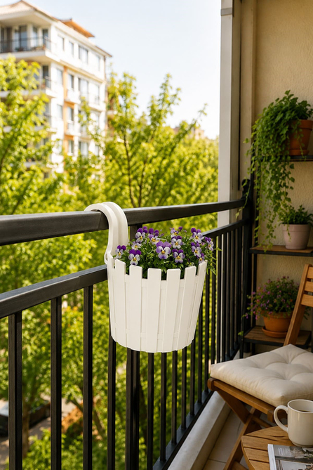 Poliwork TKA Tekli Askılı Akasya Balkon Saksı 1,5 Litre | ID5736