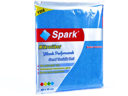Spark MP2307 Yüksek Performanslı Mikrofiber Temizlik Bezi 40x40 cm Poşetli | ID4373