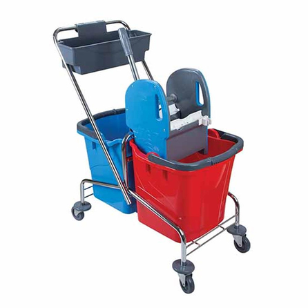 Üçtem CK753 Çift Kovalı Plastik Presli Temizlik Arabası | ID1647