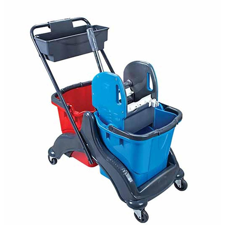 Üçtem CK756 Çift Kovalı Plastik Presli Temizlik Arabası | ID1650