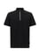 BOSS Erkek %100 Merserize Pamuklu Normal Kalıp Kısa Kollu Yarım Fermuarlı Siyah Polo Yaka T-Shirt 50543880-001
