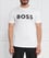 BOSS Erkek regular fit Kısa Kollu Düz Bisiklet Yaka Beyaz T-Shirt 50495742-100