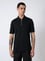 BOSS Erkek Regular Fit Pike Dokuma Kumaş Kısa Kollu Yarım Fermuarlı Siyah Polo Yaka T-Shirt 50544091-001