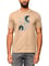 BOSS Erkek Regular Fit Yuvarlak Yakalı Logo Baskılı Pamuklu Kısa Kollu Bej T-Shirt 50543901-260