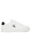 Calvin Klein Erkek Deri Bağlamalı Düz Taban Yuvarlak Burun Ck Desenli Beyaz Sneaker YM0YM01369-01W