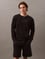 Calvin Klein Erkek Sıfır Yaka Baskılı Rahat Kesim Günlük Siyah Sweatshirt 000NM2708E-UB1