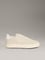 Calvin Klein Kadın Deri Bağlamalı Düz Taban Yuvarlak Burun Ck Desenli Bej Sneaker YW0YW01767-AD6