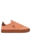 Calvin Klein Kadın Deri Bağlamalı Düz Taban Yuvarlak Burun Ck Desenli Turuncu Sneaker YW0YW01767-0JN