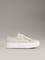 Calvin Klein Kadın Kalın Yüksek Topuk Bağlamalı Desenli Dokuma Kumaş Ck Desen Bej Sneaker YW0YW01965-0GA