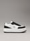 Calvin Klein Kadın Platform Taban Süet Detaylı Deri Beyaz Sneaker YW0YW01797-01W