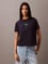 Calvin Klein Kadın Regular Fit %100 Pamuklu Desenli Kısa Kollu Lacivert T-Shirt LV047B851G-RNV