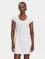 Calvin Klein Kadın Slim Fit Yuvarlak Yakalı Kısa Kollu Pamuklu Mini Beyaz Elbise LV047C238G-YAS