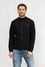 Ea7 Erkek Pamuklu İnterlok Normal Kesim Fermuar Kapamalı Dik Yaka Uzun Kollu Siyah Sweatshirt 7M000093 AF12116-UC001