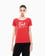 Ea7 Kadın Bisiklet Yaka EA7 Yazı Detay Kısa Kol Dar Kırmızı T-Shirt 7W000184 AF10373-U5061