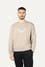 Emporıo Armani Erkek Yuvarlak Yaka Regular Fit Dokuma Kumaş Baskılı Uzun Kollu Bej Sweatshirt EM001052 AF10013-M6116