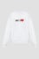 HUGO Erkek Normal Kesim Kapüşonlu Arkası Baskılı Uzun Kollu Beyaz Sweatshirt 50530577-100