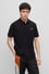 HUGO Erkek Polo Yaka Regular Fit Pamuklu Kısa Kollu Siyah Sweatshirt 50466182-002