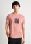 HUGO Erkek Regular Fit Yuvarlak Yaka Desenli Pamuklu Kısa Kollu Pembe T-Shirt 50535363-695
