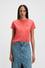 HUGO Kadın Pamuklu Marka Logolu Yuvarlak Yaka Pembe1 T-Shirt 50506973-638