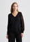 Lıu Jo Kadın Normal Kalıp Beli Lastikli V Yaka Omzu Açık Kolları Tül Detaylı Siyah Sweatshirt TA5070T2900-22222