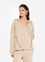 Lıu Jo Kadın Normal Kalıp Kapüşonlu V Yaka Logo Şeritli Uzun Kollu Bej Sweatshirt TF5091J4616-60906