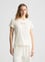 Lıu Jo Kadın Regular Fit %100 Pamuklu Göğsü Logolu Yuvarlak Yaka Kısa Kollu Ekru T-Shirt TA5180JS923-M9248