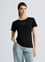 Lıu Jo Kadın Regular Fit %100 Pamuklu Göğsü Logolu Yuvarlak Yaka Kısa Kollu Siyah T-Shirt TA5180JS923-M9308