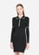 Lıu Jo Kadın Slim Fit Yarım Fermuarlı Polo Yaka Uzun Kollu Örme Siyah Elbise TF5028MS49I-A4345