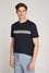 Tommy Hilfiger Erkek Pamuklu Kısa Kollu Yuvarlak Yaka Önü Şerit Çizgili Mavi T-Shirt MW0MW37443-DW5