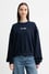 Tommy Hilfiger Kadın Pamuklu Rahat Kalıp Yuvarlak Yakalı Düşük Omuzlu Lacivert Sweatshirt WW0WW48269-C1G