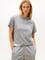 Tommy Hilfiger Kadın Rahat Kalıp Yuvarlak Yakalı TH Logo İşleme Detaylı Kısa Kollu Gri T-Shirt WW0WW47314-P61