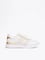 Tommy Hilfiger Kadın TH Monogram Logolu Şerit Detaylı Rahat Taban Deri Beyaz Sneaker FW0FW08387-0K4