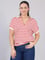 Tommy Hilfiger Kadın V Yaka Kısa Kol Pamuklu Standart Boy Bej Polo Yaka T-Shirt WW0WW44512-0AH