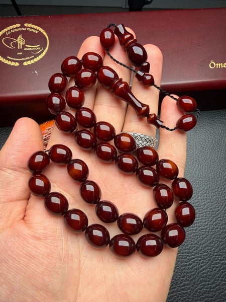 Osmanlı Benzetme Sıkma Kehribar Tesbih