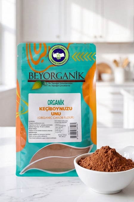 Organik Keçiboynuzu Unu 250gr   (Pestisit ve Aflatoksin Analizli) 