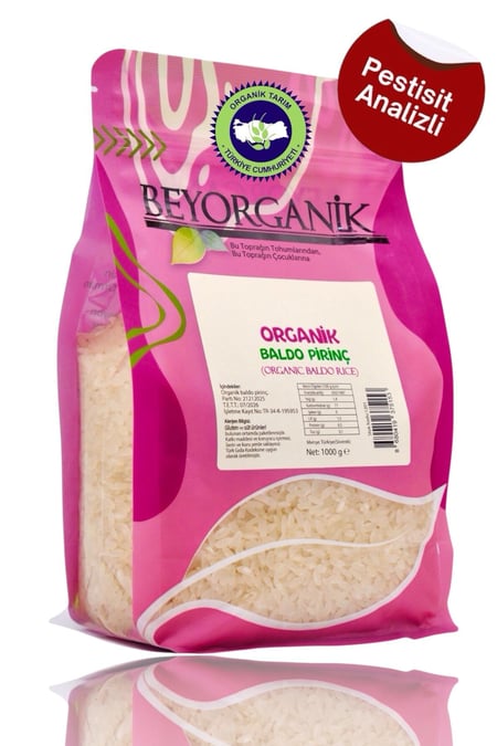 Organik Pirinç Baldo 1kg   (Pestisit ve Aflatoksin Analizli)