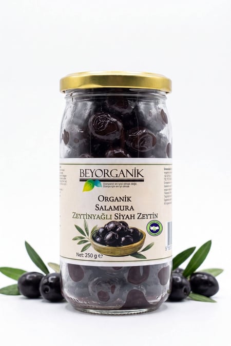 Organik Salamura Zeytinyağlı Siyah Zeytin 250 gr
