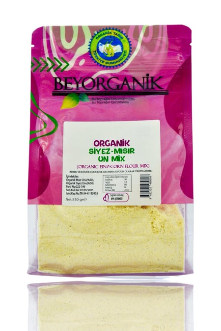 Organik Siyez-Mısır Un Mix 350gr (PESTİSİT VE AFLATOKSİN ANALİZLİ) 